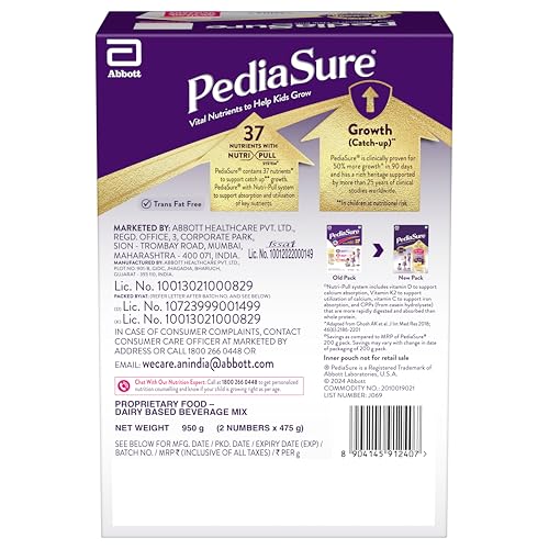 Image of Pediasure Nutritional Drink Powder 950g, Vanilla, Scientifically Designed Nutrition for Supporting Kids Growth