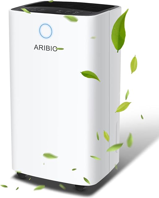 12L/Day Dehumidifier for Home with Digital Humidity Display & Control, Childlock, Laundry Dry, and Timer for Home / Basement / Office, 2L Water Tank & Drainage Hose for Damp & Condensation