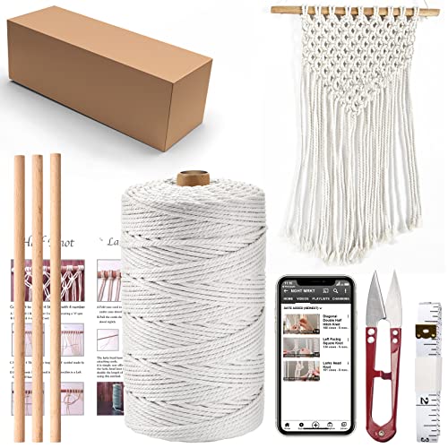Hdviai Macrame Kit, 3mm x 220Yards Macrame Cord for Adult ...