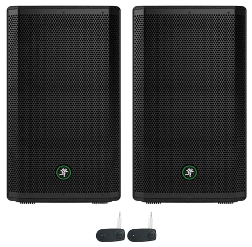 Audiosavings Bundle: (2) Mackie Thrash212 12 1300W Powered Active DJ PA Speaker Thrash 212 Bundle with (1) Rockville BT-Link Pair of Aux to Bluetooth Adapters to Link 2 Speakers Together (3 Items)