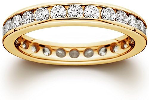 1 1/2 CT Channel Set Eternity Diamond Ring 14K Yellow Gold - Size 7.5
