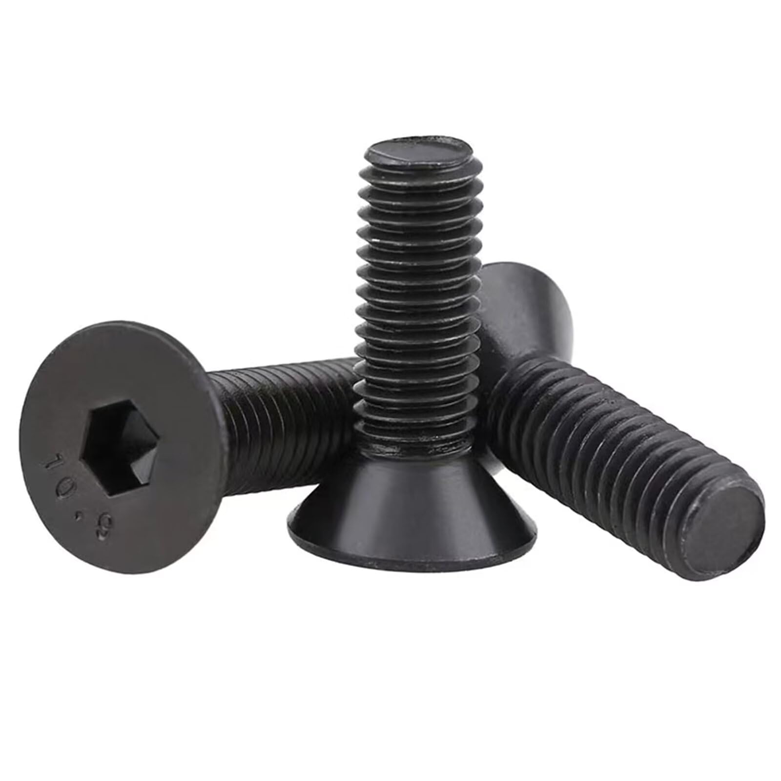 M3-0.5 x 5mm Flat Head Socket Cap Screws, 10.9 Grade Alloy Steel,DIN 7991,Allen Socket Drive, Black Oxide Finish, Machine Thread, Countersunk Bolts,
