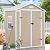 CDCASA 6x3 FT Storage Shed, Waterproof Resin Outdoor Storage Shed with Floor & Window & Double Lockable Doors and 2 Vents, Tool Shed for Bike, Garden, Backyard,Lawn, All Weather Use, Light Brown