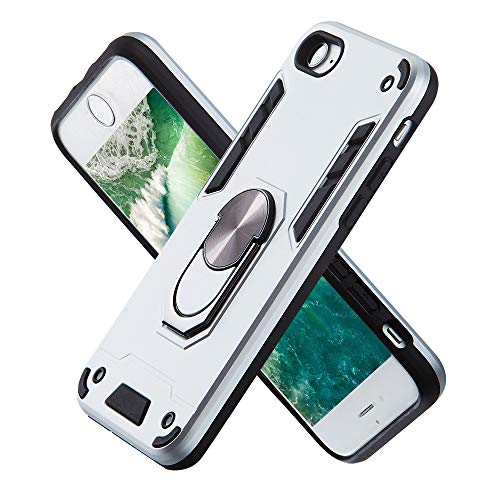 Armatura Custodia iPhone 7 / iPhone 8, Shell PC+TPU Cassa Cover Supporto di Anello Rotante di 360 Case per iPhone 7 / iPhone 8 (Argento)