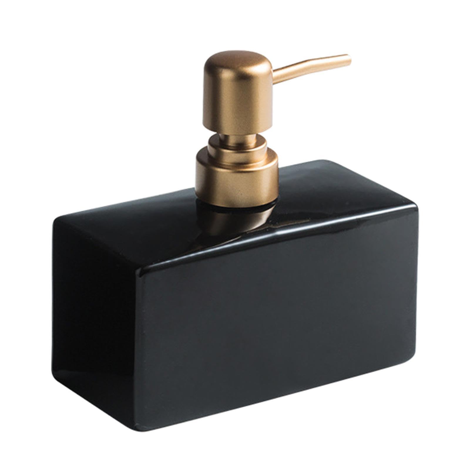 PIXZCSA Attractive Liquid Soap Dispenser Pump 400ml Stylish Bathroom Accessories Refillable Lotion Bottle Kitchen Countertop Essential Stylish Liquid Bath, Black, 13x6.5x13cm
