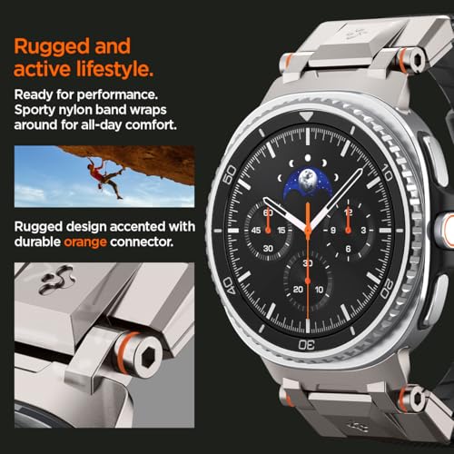 Image of Spigen DuraPro Armor Strap Band for Samsung Galaxy Watch 8 Classic /Watch8 (44mm /40mm), Shock-Absorbing&Rugged Build - Black