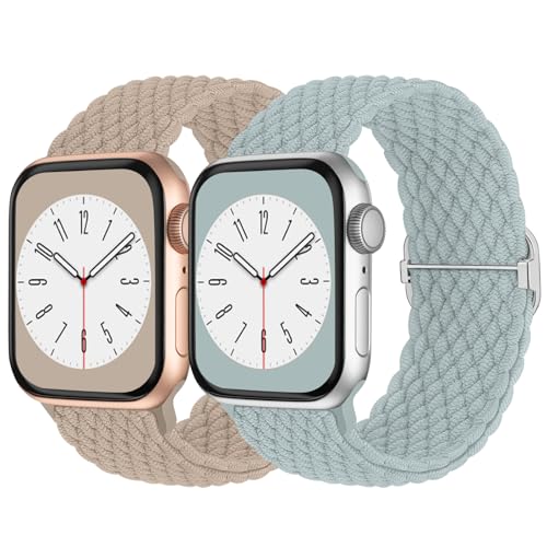 Image of Braided Solo Loop Compatible with Apple Watch Band 38mm 40mm 41mm 42mm 44mm 45mm 46mm 49mm Women Men, Adjustable Stretchy Bands Elastic Sport Strap for iWatch Series 11 10 9 8 7 6 5 4 3 2 SE Ultra 3 2