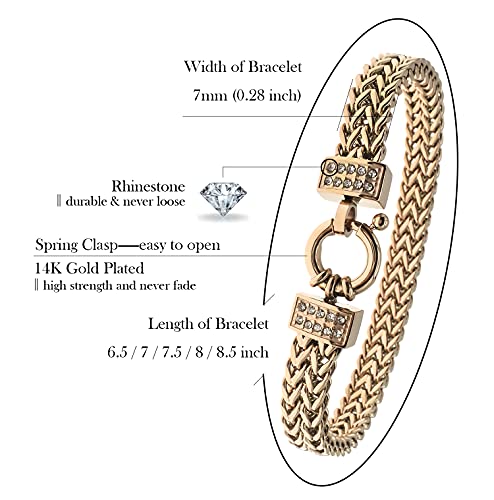 Women's Multi-Length Stainless Steel Bracelets, Gold & Rose Gold, Waterproof, Trendy Round Clasp, 6.5'-8.5' Length2