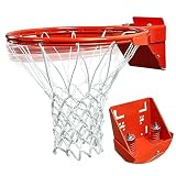 Katop Breakaway Basketball Rim, Heavy Duty Double Springs Basketball Rim Replacement with Nylon Net Indoor and Outdoor, Standard Goal Reinforced Mounting Bracket Fit Most Size Backboards
