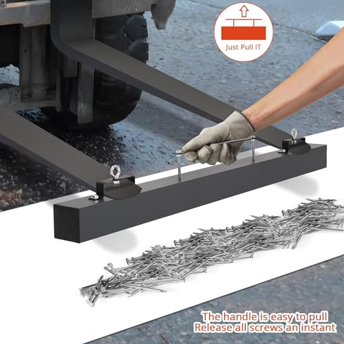Hanging Magnetic Sweeper Pickup Tool, 48 Inch Magnetic Nail Sweeper for Pick Up Bolts Nails Iron Chips Metals, Nail Magnet Sweeper for Easy Metal Debris Clean-Up - Thumbnail 4