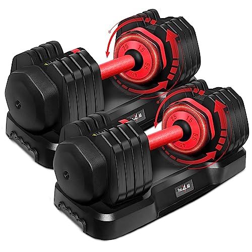 Yes4All One Second Adjustable Dumbbells (5–55 lb, Pair)