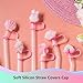 6Pcs Glitter Pink Straw Cover Cap for Stanley Cup, 10mm Reusable Cute Pink Drinking Straw Topper Accessories, Portable Protector Plugs Decorations Gifts for Kids Party Favors