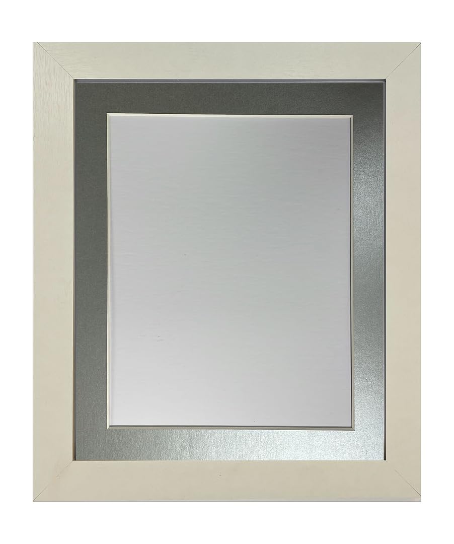 FRAMES BY POST Studio Natural White Ash Picture Photo Frame with Silver Mount 14 x 8 for Image Size 10 x 4 Inch