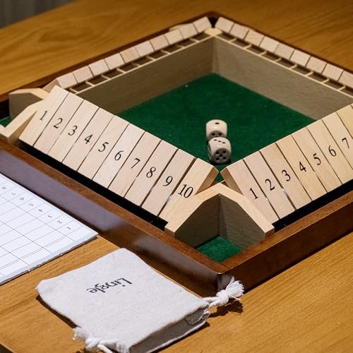 Shut The Box juego de mesa clásico de madera 11.8 pulgadas miniatura 4