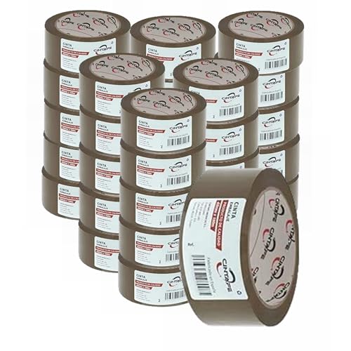 YIJIA Cinta Embalar Cinta adhesiva para Cajas y Paquetes - Color MARRON - 4.8X150M 36PC