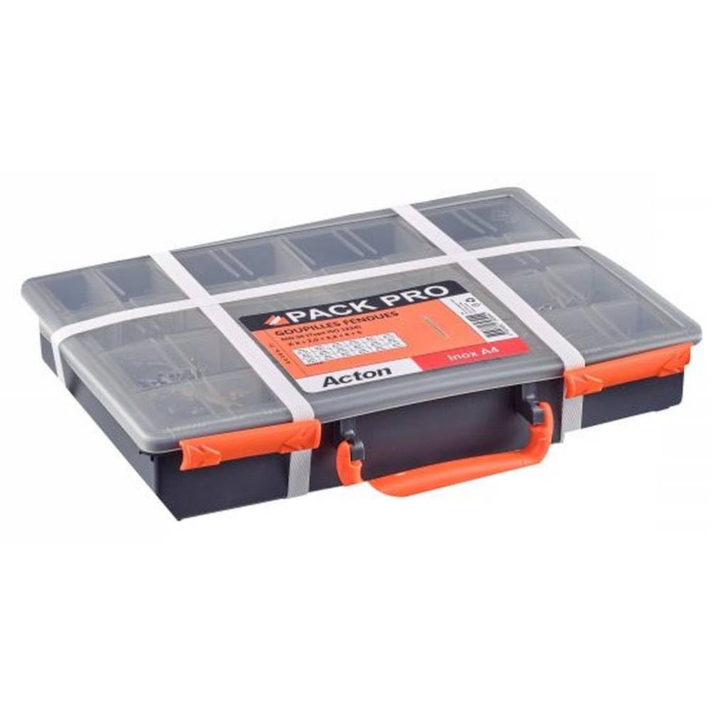 50 pasadores ranurados 8 x 80 mm - DIN 94 - ISO 1234 - NFE27-487 - UNI 1336 - Inox A4 - D-Work