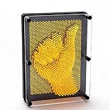 Sharkwill 3D Pin Art Sensory Toy Needles Intellectual Fun Toy Plastic Pin Art Palm Board Large (Yellow-6 x 8 Inches)