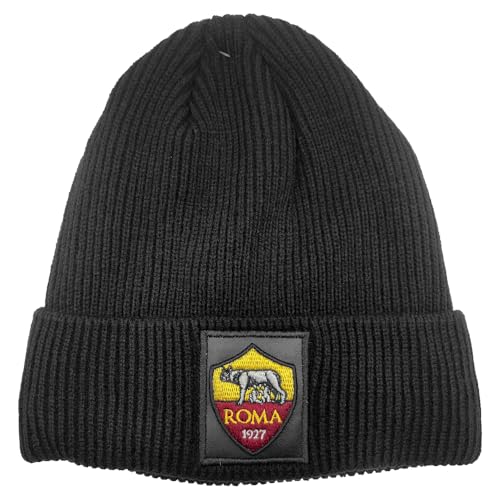 a maglia Cappello Skipper a Maglia con Patch Pelle Ricamato AS Roma Prodotto Ufficiale
