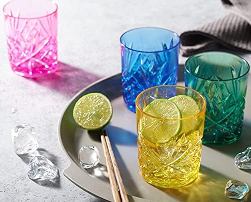 Godinger Acrylic Whiskey Glasses, Beverage Drinking Glasses Cups, Shatterproof and Reusable Tumbler Cups - Dublin Collection, Set of 4 - Thumbnail 2