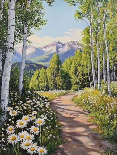 Peinture par numero adulte pour réussir facilement un tableau de forêt sans savoir dessiner