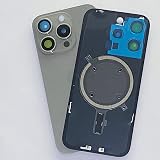 Generico Scocca Cover Back Copri Batteria posteriore Per IPHONE 16 PRO Con Vetrino Fotocamere e Piastra Metallica Mgsafe Vetro Telaio Sostituzione TITANIO - scelta colore (TITANIO NATURALE)