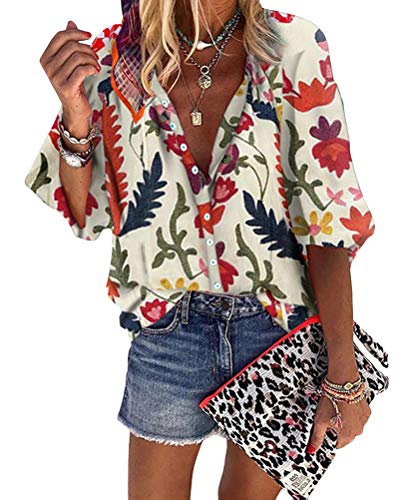 Minetom Camicia Donna T-Shirt Casuale Camicetta