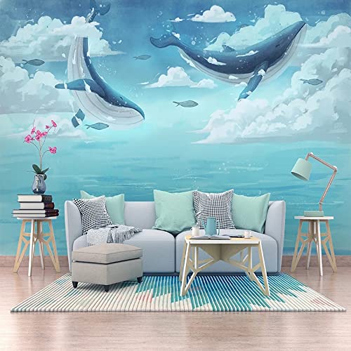 Papier peint Nordic Océan Baleine murale 3D 140x100 cm - 3