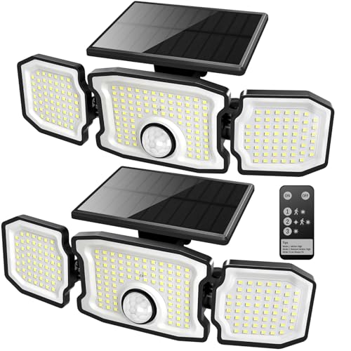 Lampe solaire extérieur 3 modes éclairage sécurité étanche IP67 grand angle projecteur LED