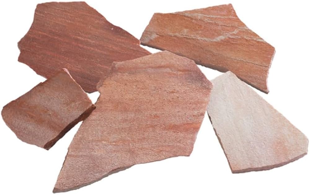 アルピノピンク乱張り石一箱10平米入り 10段積み 乱形石