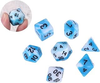 TOYANDONA 7 Pçs Jogos De Dados Dados De Jogos Poliédricos 10 Lados Dados De Role Playing Dados De Número De Acrílico Dados Poliédricos Conjunto De Dados De Acrílico Gema Dados De Metal