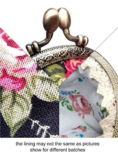 Popuct Retro Women's Cute Classic Exquisite Buckle Coin Purse(Black) #TOP4