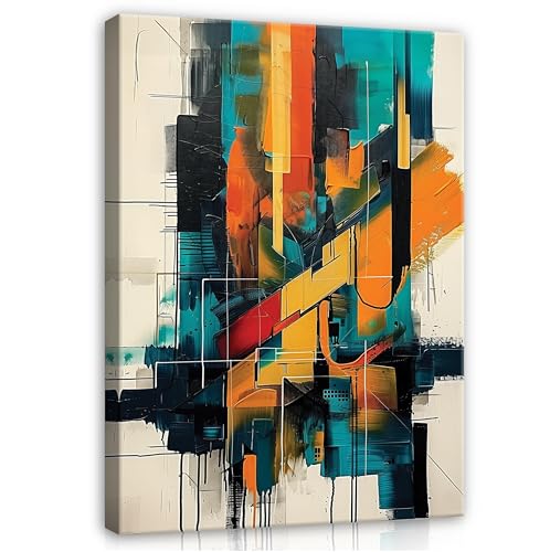 Lienzo decorativo abstracto colorido arte 40 x 30 cm – cuadros modernos grandes XXL salón dormitorio impresión mural lienzo diseño pared cuadro sobre lienzo listo para colgar
