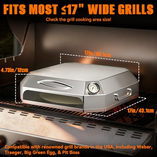 Image of Onlyfire Stainless Steel Pizza Oven Kit for Gas /Charcoal /Pellet Grill Top