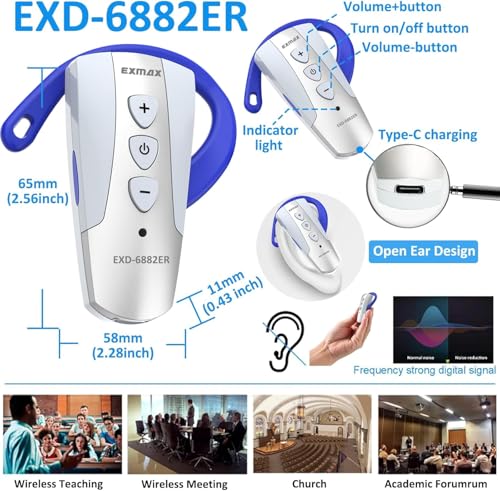 Sistema de Auriculares Guía Turística Inalámbrica EXMAX EXD-6882 con 9999 Canales y 7 Micrófonos miniatura 3