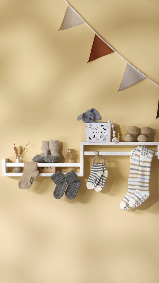 Falke Baby Boys and Baby Girls Multi Stripe Tights with Grips Pack of 1 Navy 6-12 Months