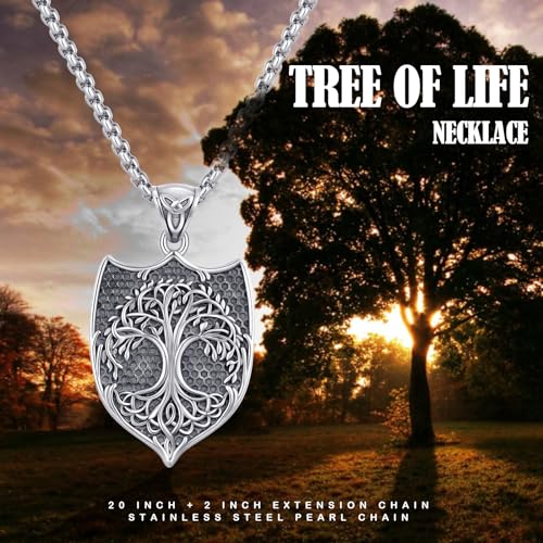 Collier arbre de vie en argent 925 massif et son pendentif celtique finement ciselé