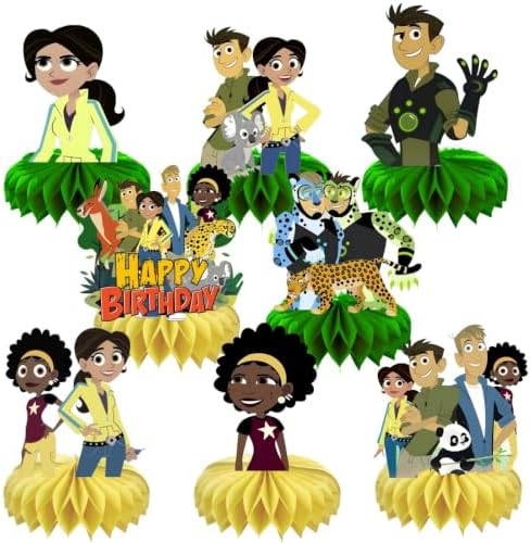 8Pcs Kratts of Wild Table Centerpieces Birthday Party Supplies Double Side Table Decorations for Kids Party Decorations image 2