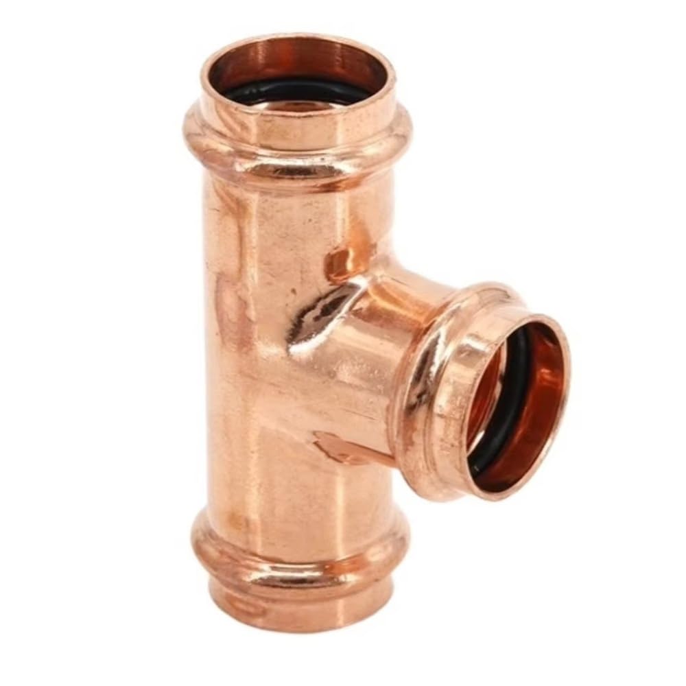 Miedziany Podwójny Zacisk Trójnikowy 15-54 MM, Złącze Ciśnieniowe W Kształcie Litery T Do Rurociągu Podgrzewania Wody(ID22mm)