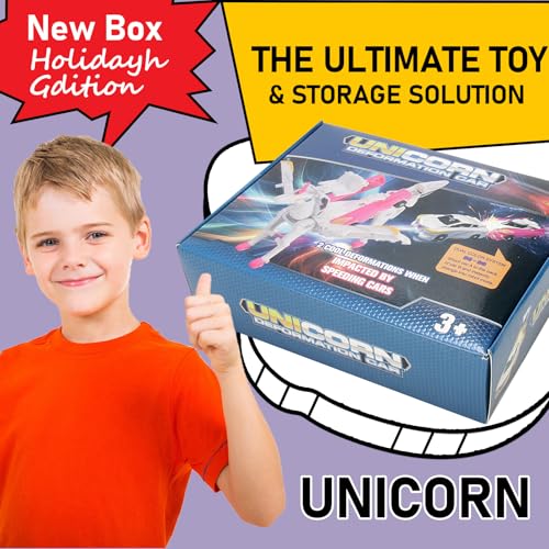 SOYUOI Ultimate Transforming Unicorn Car Toy - Collision to Magical Unicorns!2Pcs Transforming Car-Robot for Kids, Automatic Deformation of Magnetic Connections. (Blue) - Image 2