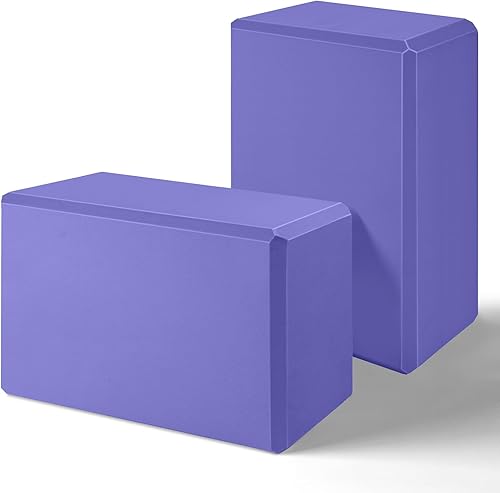 Bloques de yoga 2024, paquete de 2 bloques de yoga de espuma EVA, sin látex, bloques de ejercicio antideslizantes, accesorios de yoga para pilates,