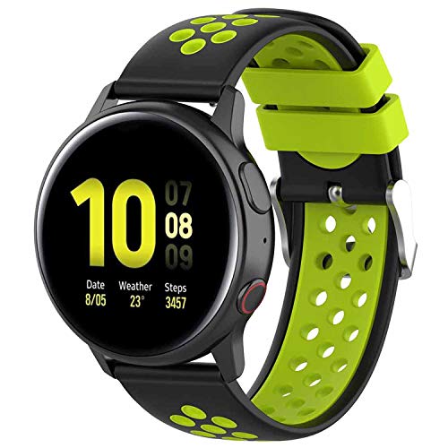 Fit for Samsung Galaxy Watch Active 2 40mm/ 44mm Watch Bands, Garmin Vivoactive 3 Music Bands, 20mm Quick Release Silicone Band Straps Wristbands for Galaxy Watch 42mm Women Men (Green)