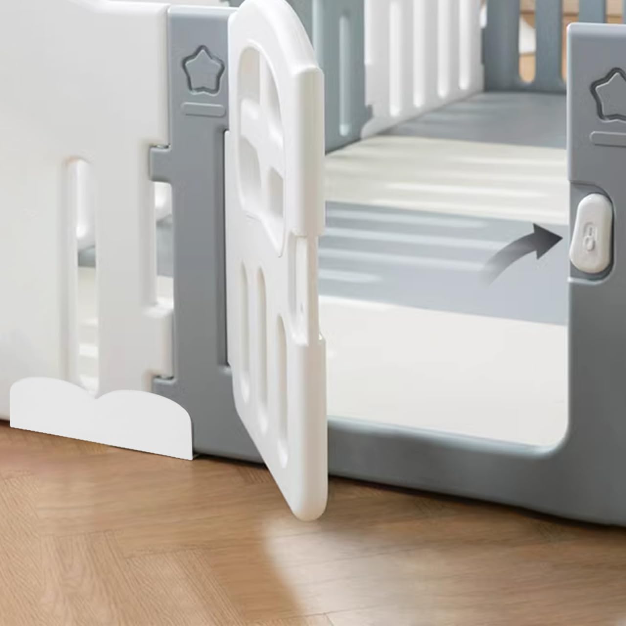Totority Baby Playpen Clips and Fixators 4PCS for Indoor & Outdoor Safety Fence, Non-Slip, Anti-Folding Design, Secure Toddler & Infant Play Area, Easy Installation for Home & Nursery Use