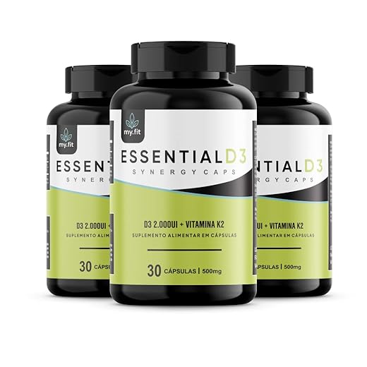 Kit 3x Essential D3 - Vitamina D 2000UI + K2