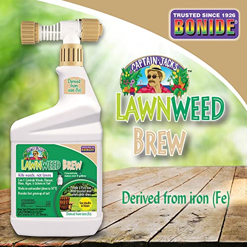 Bonide Captain Jack's Lawnweed Brew, 32 Oz Ready-To-Spray, Fast-Acting Formula Controls Weeds, Moss, Algae, Lichens & Disease #TOP5
