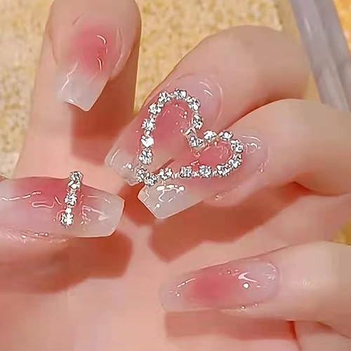 24 uñas postizas a presión de punta francesa, uñas postizas medianas, puntas de almendra, acrílicas, cobertura completa, uñas postizas blancas, uñas