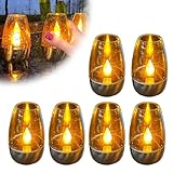 Solar Power Tea Lights, Flameless Flicker LED Candles with Dusk to Dawn Sensor, Flameless Flicker Ip65 Waterproof Table Lamp, Garden Solar Flame Candles Lights, for Home, Party, Garden Decor (6Pcs)