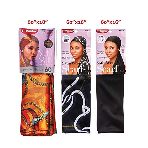 Red by Kiss Silky Satin Wrap Scarf Premium Blended Silk, Multi Purpose2