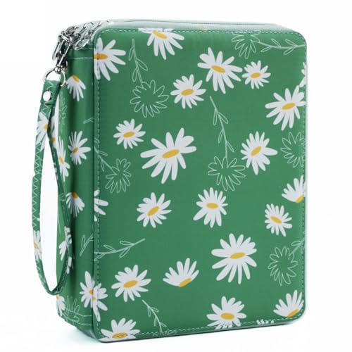 YOUNGCOL 120 Slots Colored Pencil Case Color Pencil Organizer Storage Large Capacity Pencil Case (Green + Sunflower)
