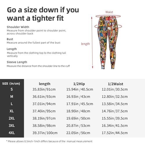 Leggings de moda estampados con letras y números para mujer 5