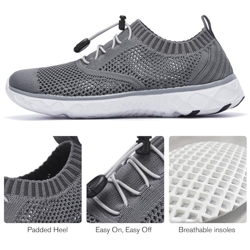 ALEADER Women's Lightweight Water Shoes, Xdrain Adventure Beach Shoes for Women Dark Gray 9 D(M) US - Thumbnail 4